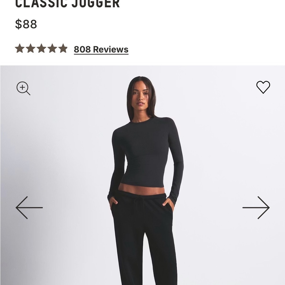 Skims Black Classic Jogger Sweatpants